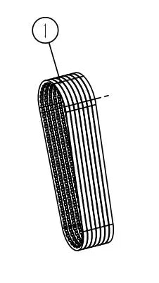 TMG-TMB72/90-1 V belt XPB1538LW, Pack of 7 TMG-Parts