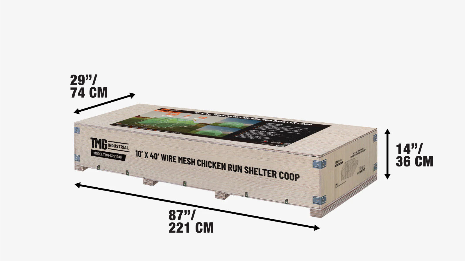 3 x 12 m Chicken Coop Run Shelter with Lockable Gate, 2 m High, 36 m², TMG-CRS1040-shipping-info-image
