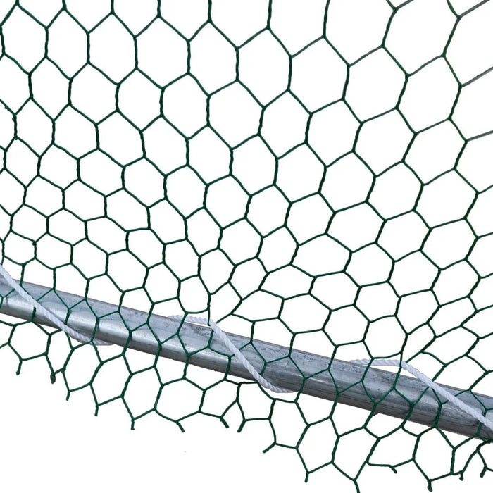 TMG Industrial 10’ x 60’ Wire Mesh Chicken Run Shelter Coop, Galvanized Steel, 600 Sq-Ft, Lockable Gate, PVC Coated Mesh, TMG-CRS1060