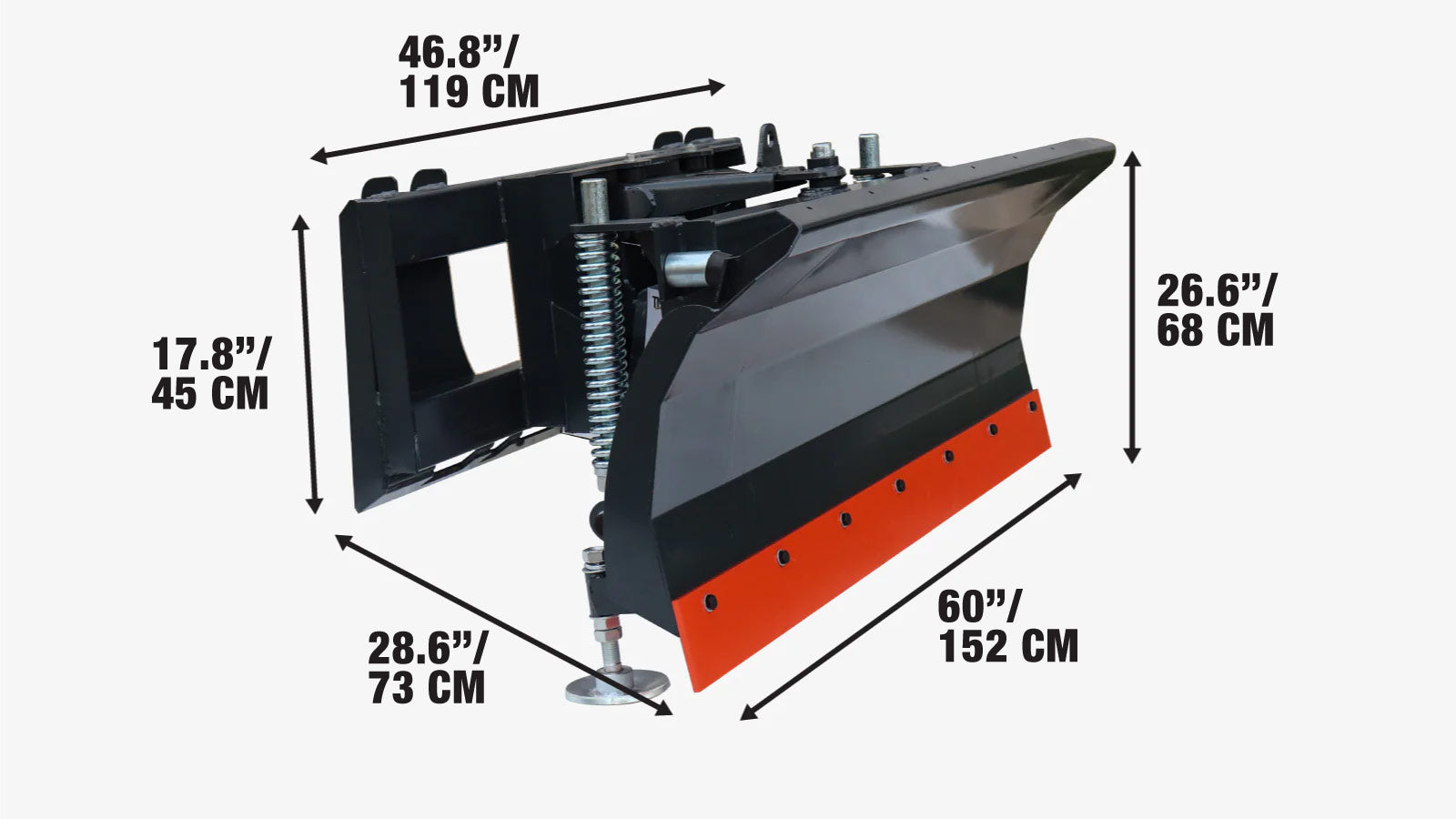 1.5 m Skid Steer Dozer Blade / Material Pusher, Bolt-On Cutting Edge, 30° Left/Right, TMG-DB60-specifications-image