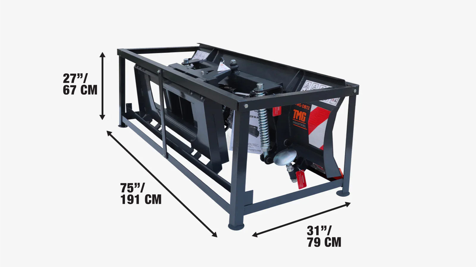 1.8 m Skid Steer Dozer Blade / Material Pusher, Bolt-On Cutting Edge, 30° Left/Right, TMG-DB72-shipping-info-image