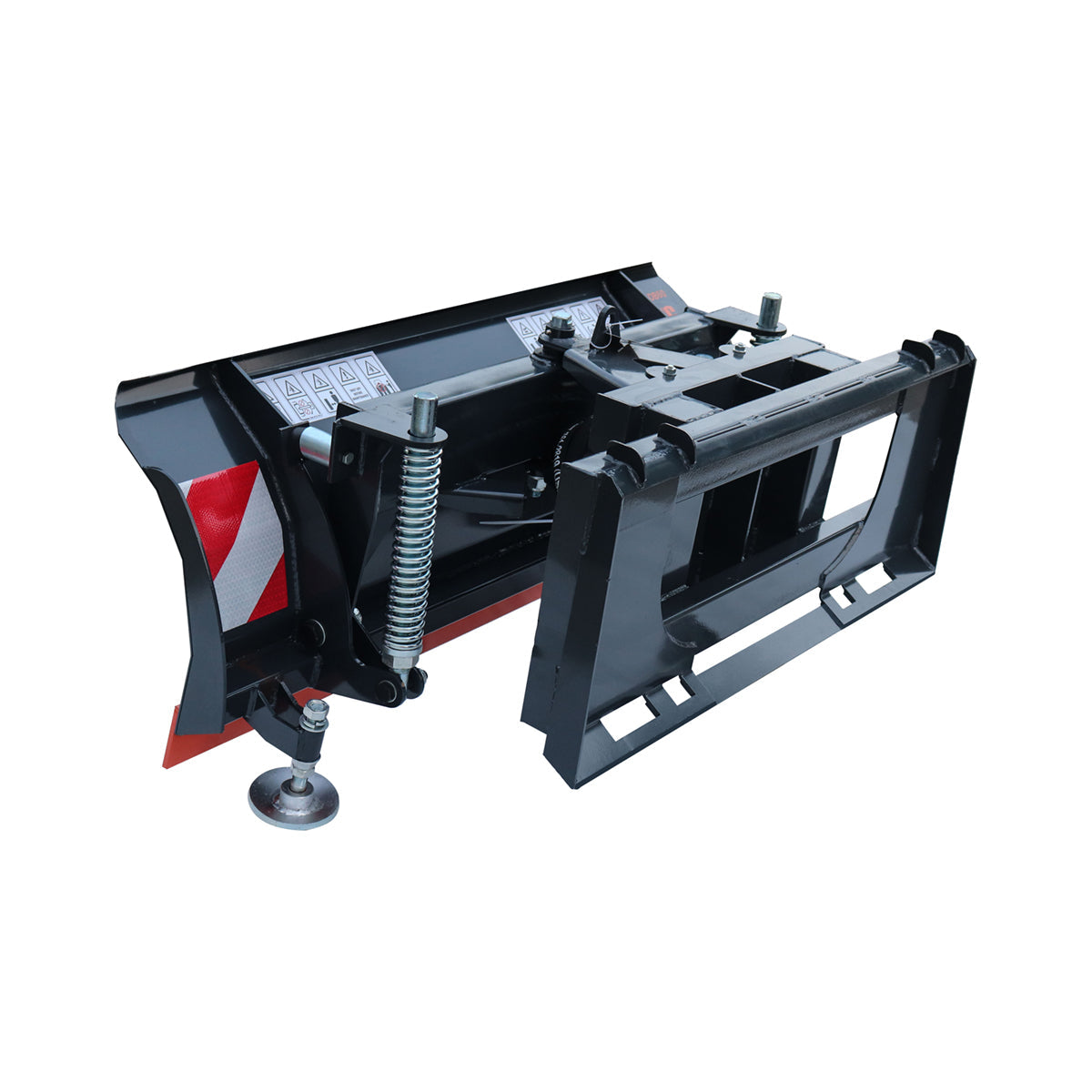 TMG Industrial 60” Skid Steer Dozer Blade/Snow Pusher, 30° Left & Right, Bolt-On Cutting Edge, Adjustable Skid Shoes, Universal Quick Mount, TMG-DB60