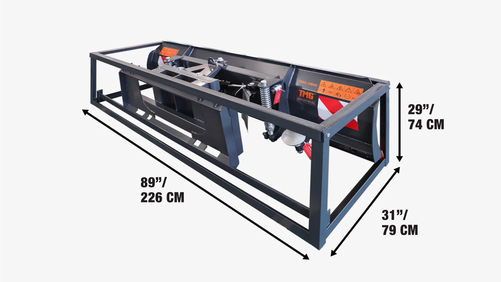 2.2 m Skid Steer Dozer Blade / Material Pusher, Bolt-On Cutting Edge, 30° Left/Right, TMG-DB86-shipping-info-image