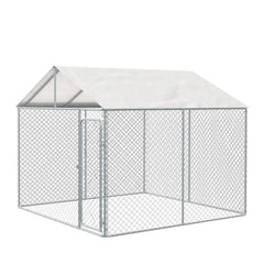 3 x 3 m Outdoor Dog Kennel Playpen with PE Cover, Locking Gate, 1.85 m Chain-link Fence, TMG-DCP1010