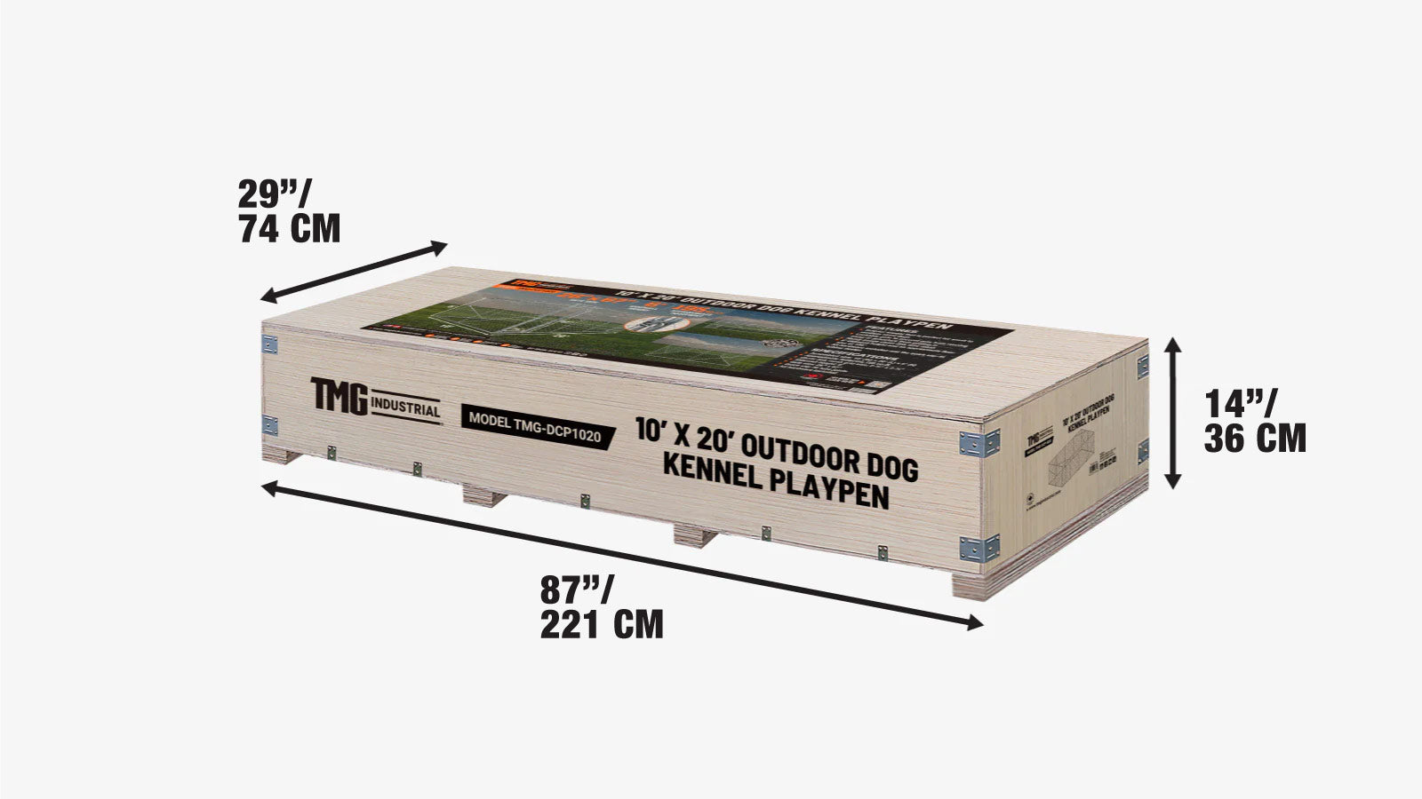 3 x 6 m Outdoor Dog Kennel Playpen with Locking Gate, 1.85 m Chain-link Fence, TMG-DCP1020-shipping-info-image