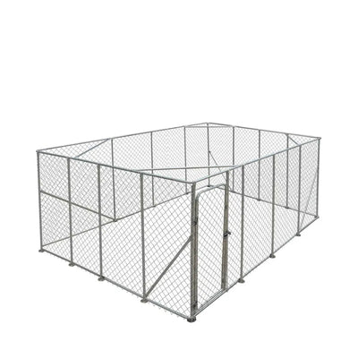 TMG Industrial 20’ x 20’ Outdoor Dog Kennel Playpen, Outdoor Dog Runner, Pet Exercise House, Lockable Gate, 6’ Chain-Link Fence, TMG-DCP2020