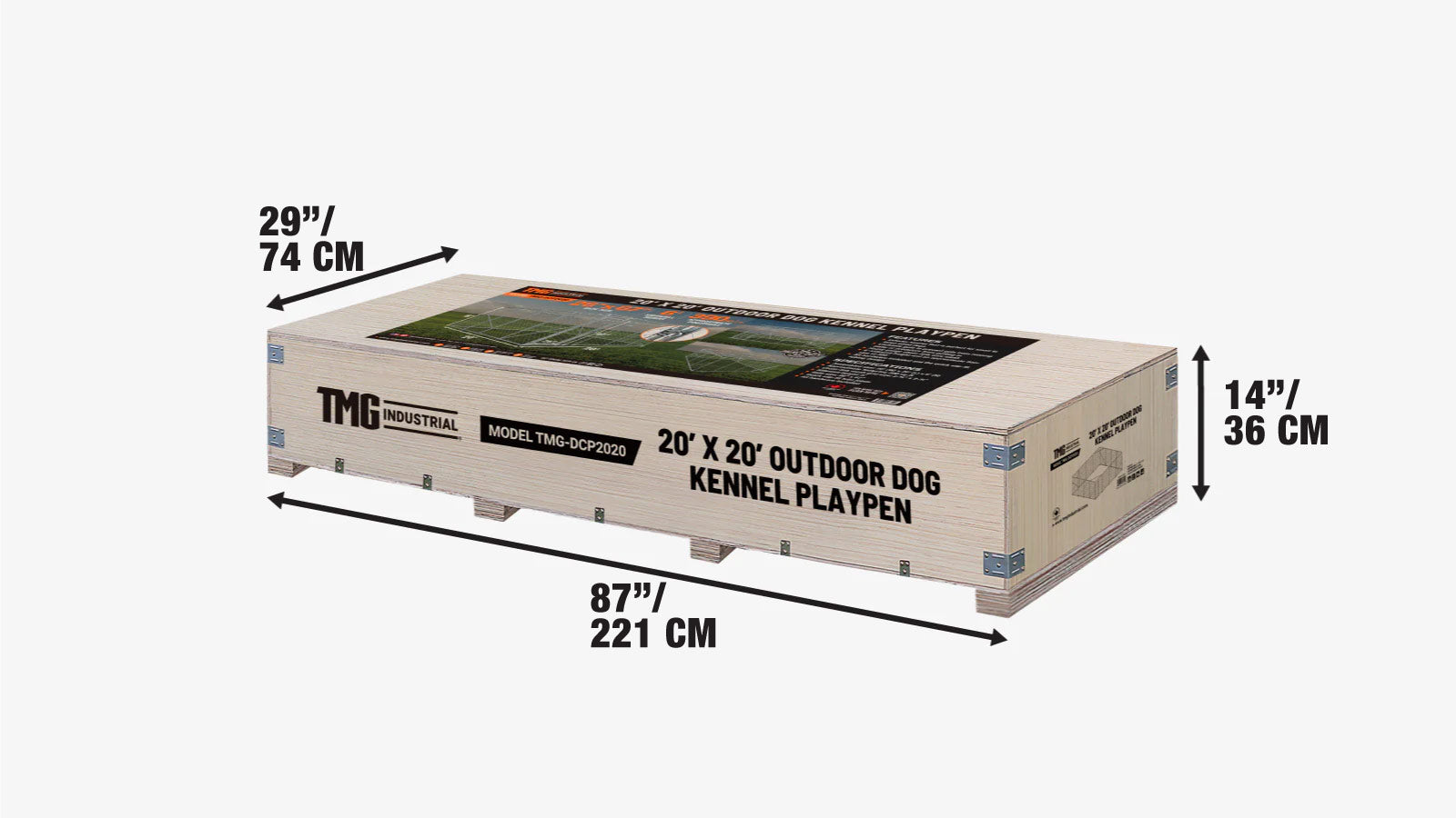 6 x 6 m Outdoor Dog Kennel Playpen with Locking Gate, 1.85 m Chain-link Fence, TMG-DCP2020-shipping-info-image