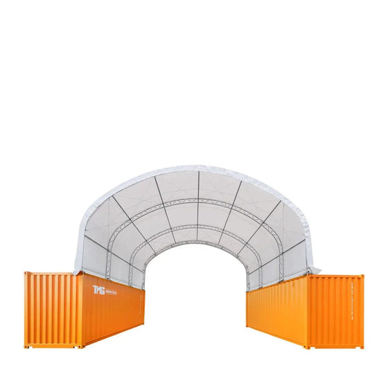 TMG Industrial 30' x 20' Dual Truss Container Shelter with Heavy Duty 17 oz PVC Cover, TMG-DT3020C