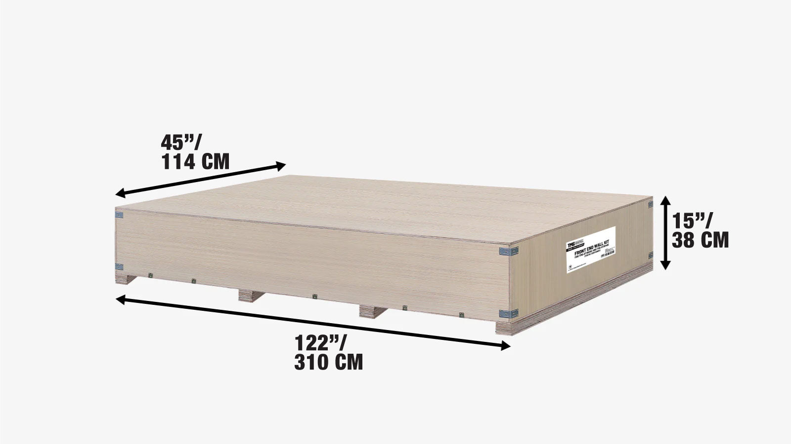 Front End Wall Kit, Compatible with TMG-DT3020C and DT3040C container shelters installed with the standard height containers (8’6”), TMG-DT30FW8V-shipping-info-image