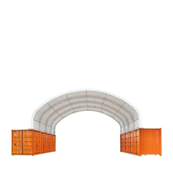 TMG Industrial 40' x 40' Dual Truss Container Shelter with Heavy Duty 21 oz PVC Cover, TMG-DT4041C (Previously DT4040C)