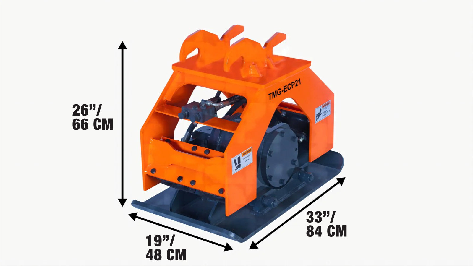 40 kN Hydraulic Plate Compactor for 2–4 Ton Mini Excavators, Quick Change Lugging Mount, TMG-ECP21-specifications-image