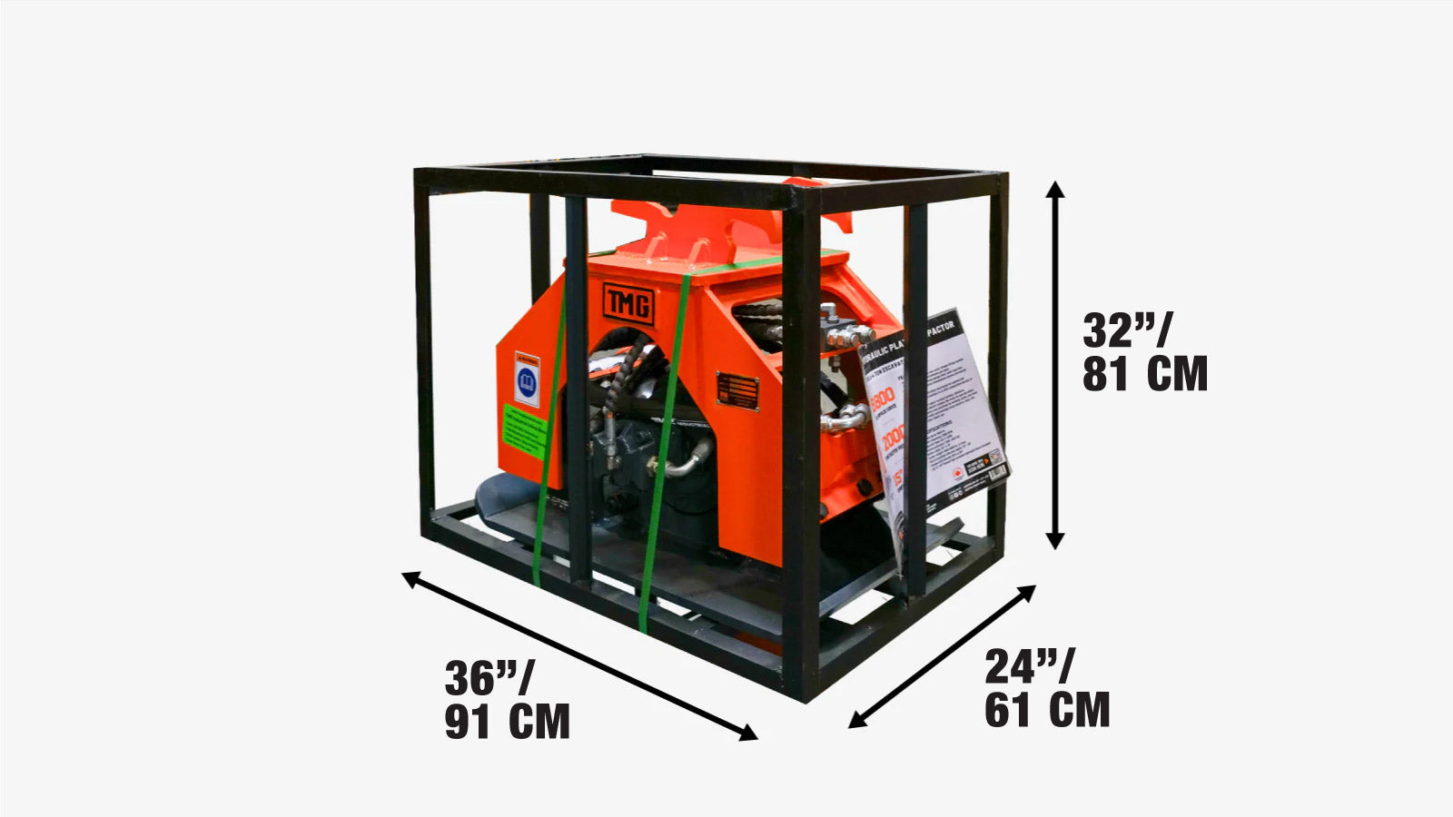 40 kN Hydraulic Plate Compactor for 2–4 Ton Mini Excavators, Quick Change Lugging Mount, TMG-ECP21-shipping-info-image
