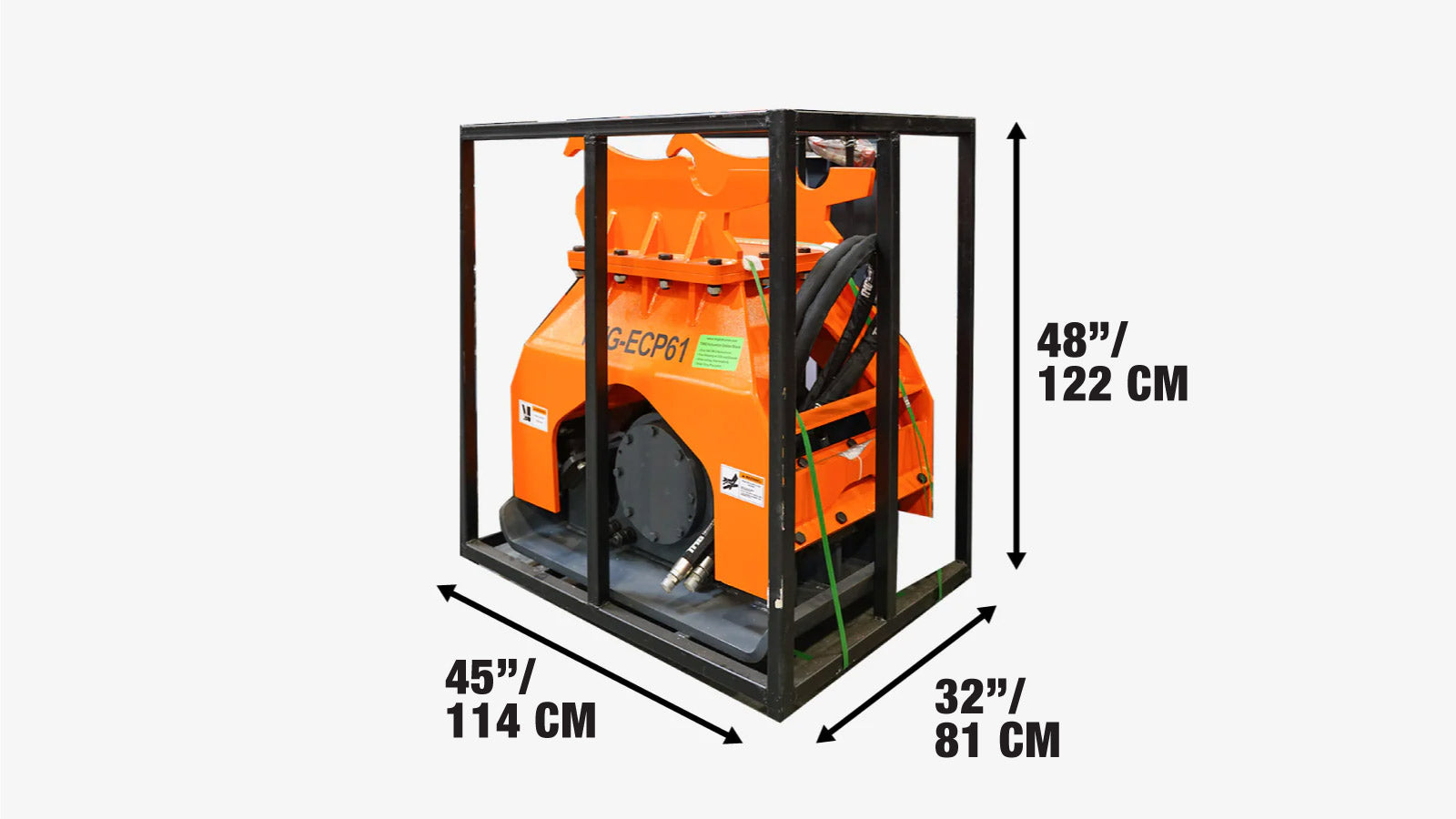 100 kN Hydraulic Plate Compactor for 10–16 Ton Excavators, Quick Change Lugging Mount, TMG-ECP61-shipping-info-image
