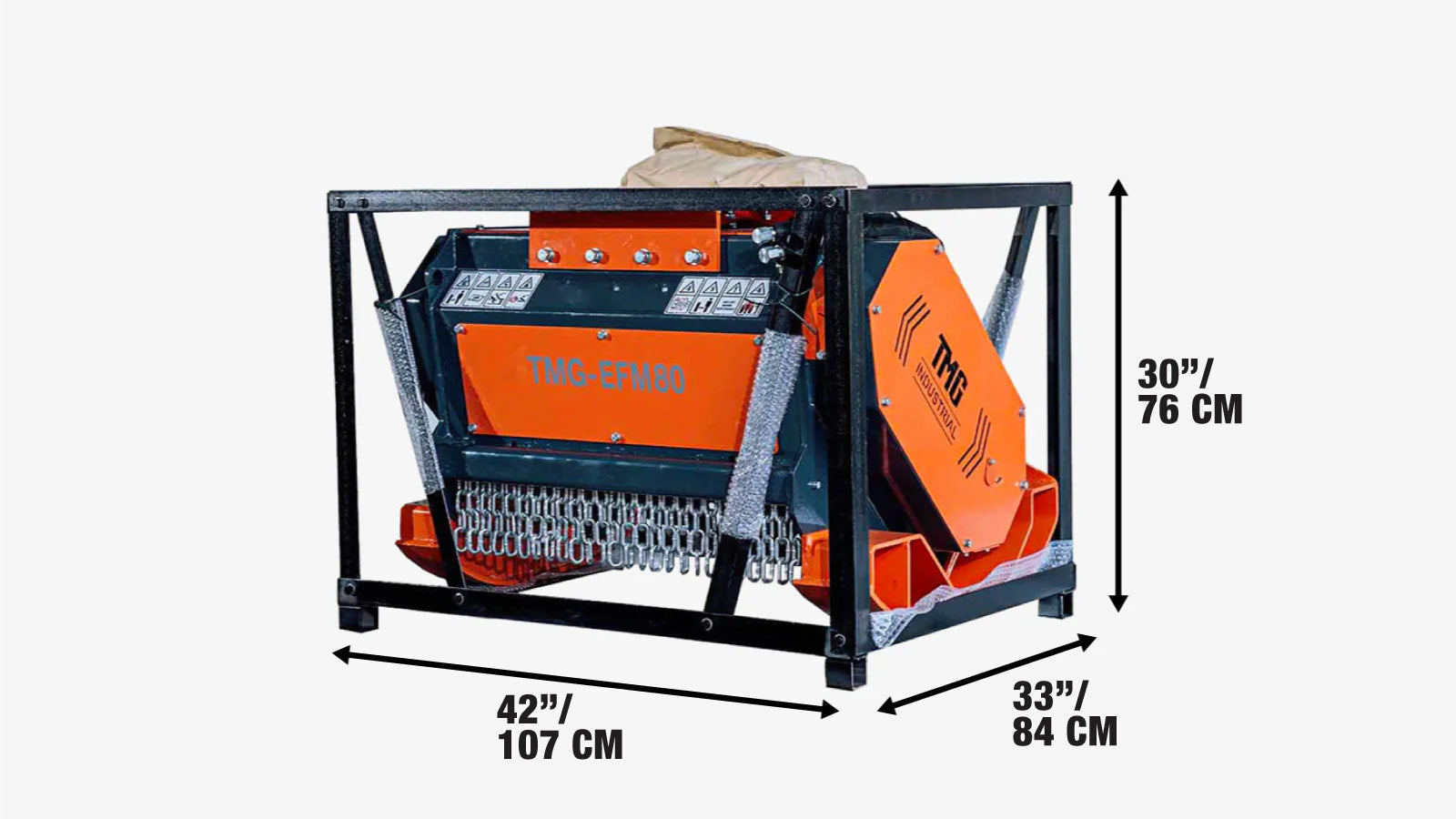 762 mm (30″) Heavy‑Duty Forestry Brush Mulcher, Fits 6 to 10 ton Excavators & Backhoes, TMG‑EFM80-shipping-info-image