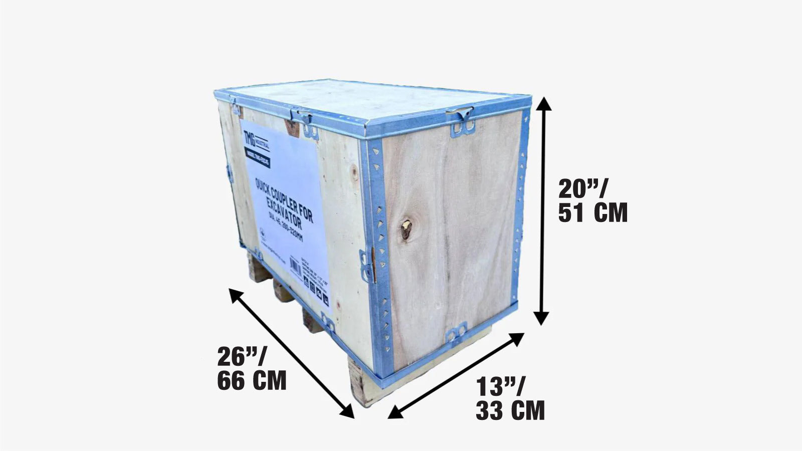 Quick Coupler for Excavator, 45mm Pin Dia., 260–320mm Pin Spread, TMG-EQC45-shipping-info-image