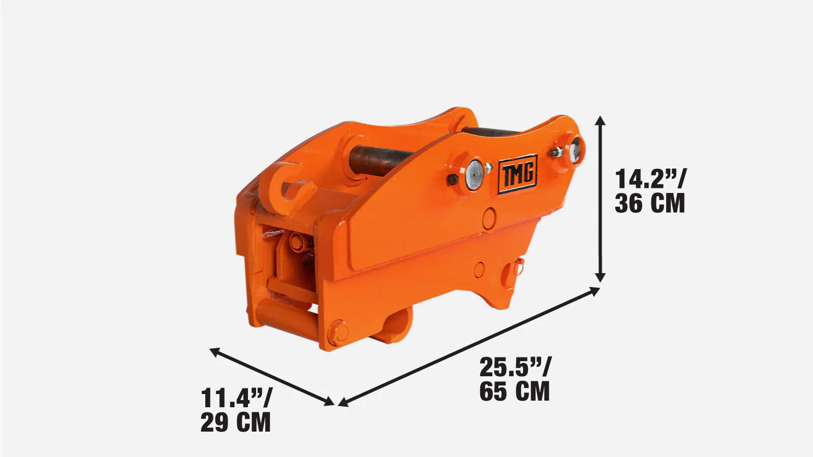 Quick Coupler for Excavator, 50mm Pin Dia., 260–320mm Pin Spread, TMG-EQC50-specifications-image