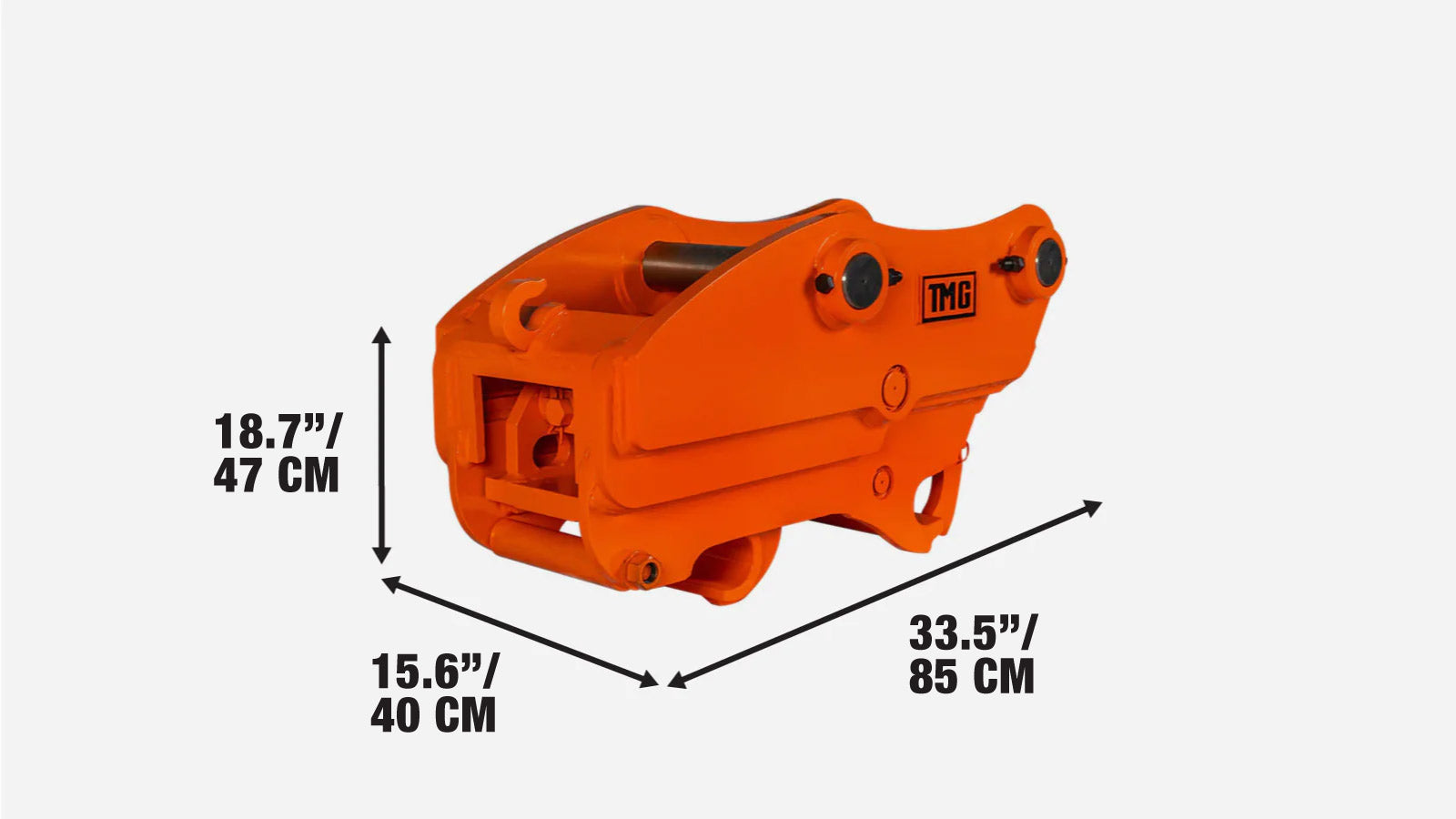 Quick Coupler for Excavator, 65mm Pin Dia., 354–424mm Pin Spread, TMG-EQC65-specifications-image