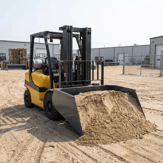 Forklift Material Bucket, 1626 mm x 1397 mm Work Capacity, 90° Dump Angle, Beveled Edge Design, TMG-FSB64