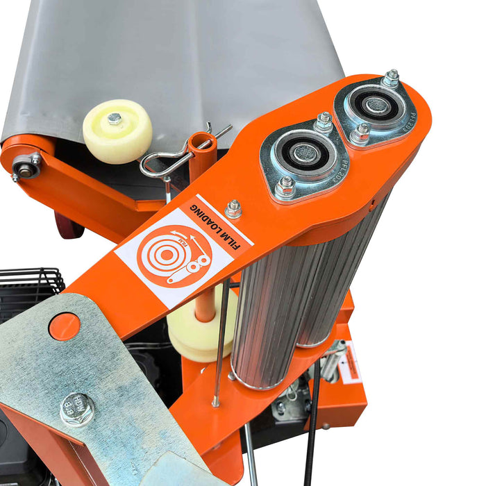 24" x 28" Bale Wrapper, 5.5 HP Gas Engine, Adjustable Film Layers, 20" - 24" Round Bales, TMG-GBW24 TMG Industrial CA