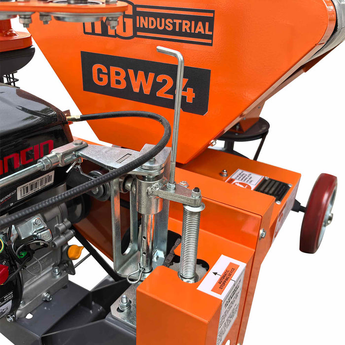 24" x 28" Bale Wrapper, 5.5 HP Gas Engine, Adjustable Film Layers, 20" - 24" Round Bales, TMG-GBW24 TMG Industrial CA