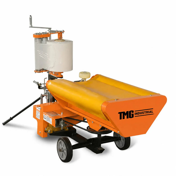 24" x 28" Bale Wrapper, 5.5 HP Gas Engine, Adjustable Film Layers, 20" - 24" Round Bales, TMG-GBW24 TMG Industrial CA