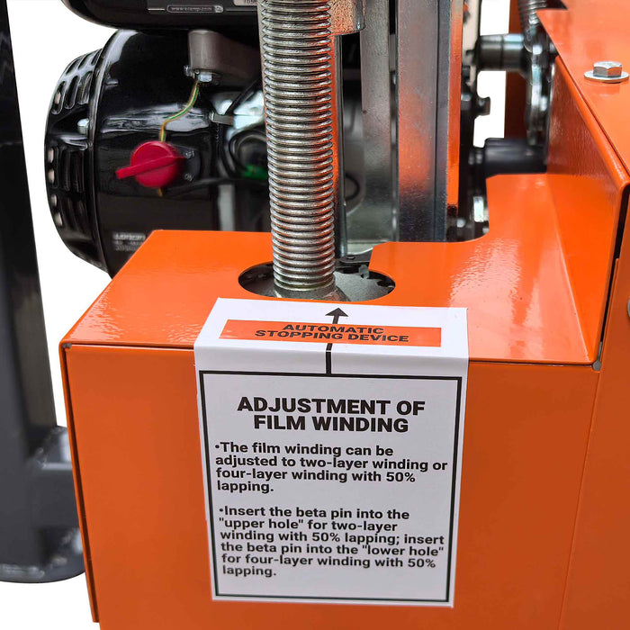 24" x 28" Bale Wrapper, 5.5 HP Gas Engine, Adjustable Film Layers, 20" - 24" Round Bales, TMG-GBW24 TMG Industrial CA