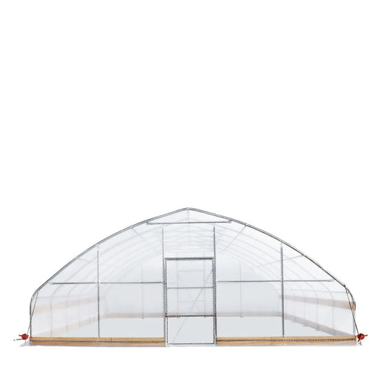 TMG Industrial 25’ x 25’ Tunnel Greenhouse Grow Tent w/6 Mil Clear EVA Plastic Film, Cold Frame, Hand Crank Roll-Up Sides, Peak Ceiling Roof, TMG-GH2525