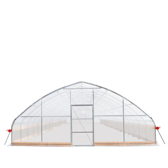 TMG Industrial 25’ x 60’ Tunnel Greenhouse Grow Tent w/6 Mil Clear EVA Plastic Film, Cold Frame, Hand Crank Roll-Up Sides, Peak Ceiling Roof, TMG-GH2560