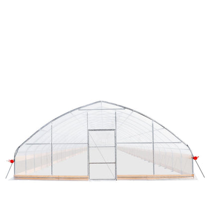 TMG Industrial 25’ x 80’ Tunnel Greenhouse Grow Tent w/6 Mil Clear EVA Plastic Film, Cold Frame, Hand Crank Roll-Up Sides, Peak Ceiling Roof, TMG-GH2580
