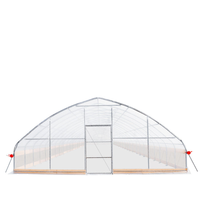 Front elevation showing centered door and interior rows in Tunnel Greenhouse Grow Tent