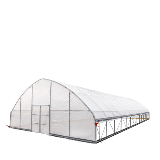 TMG Industrial 30’ x 60’ Tunnel Greenhouse Grow Tent w/6 Mil Clear EVA Plastic Film, Cold Frame, Hand Crank Roll-Up Sides, Peak Ceiling Roof, TMG-GH3060