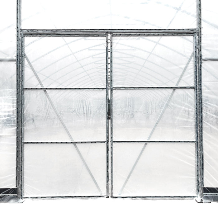 9.1 m x 24.4 m Commercial Tunnel Greenhouse (30' x 80') with 0.15 mm (6 Mil) Clear Poly Covers and Roll-Up Sides, TMG-GH3080-V2 TMG Industrial Australia
