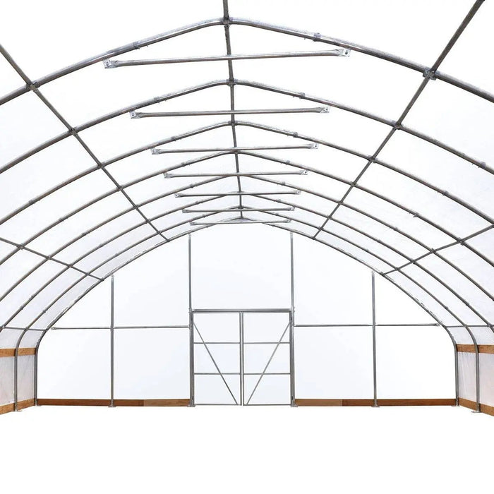 TMG Industrial 30’ x 80’ Tunnel Greenhouse Grow Tent w/6 Mil Clear EVA Plastic Film, Cold Frame, Hand Crank Roll-Up Sides, Peak Ceiling Roof, TMG-GH3080