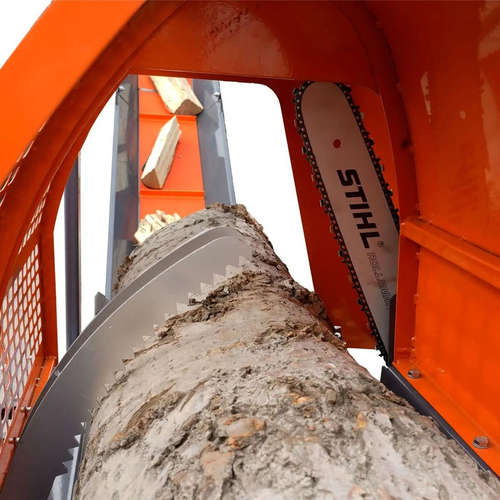 TMG Industrial Firewood Log Splitter Processor Conveyor, 24" x 15" Log Capacity, 14 HP Kohler Engine, 18” STIHL Chainsaw, TMG-GLS20