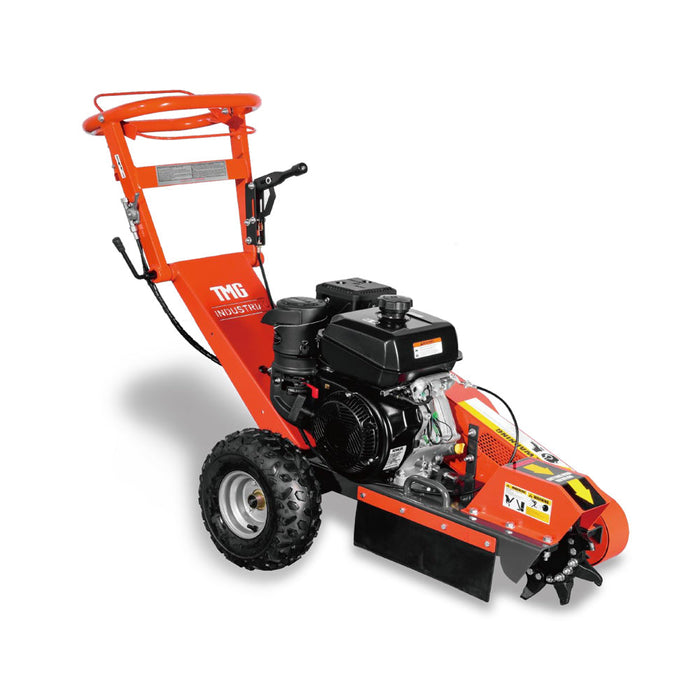 Walk Behind Gas Powered Stump Grinder, 9 Carbide Teeth, 610 mm (24") Cutting Capacity, 15 HP Gasoline Engine, TMG-GSG9EL