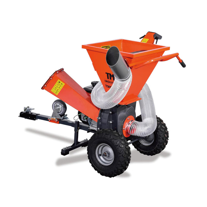 75 mm Wood Chipper Shredder Vacuum with 7 HP Gas Engine, 48 mm Hitch, ATV/UTV Tow Behind, TMG-GWC3L