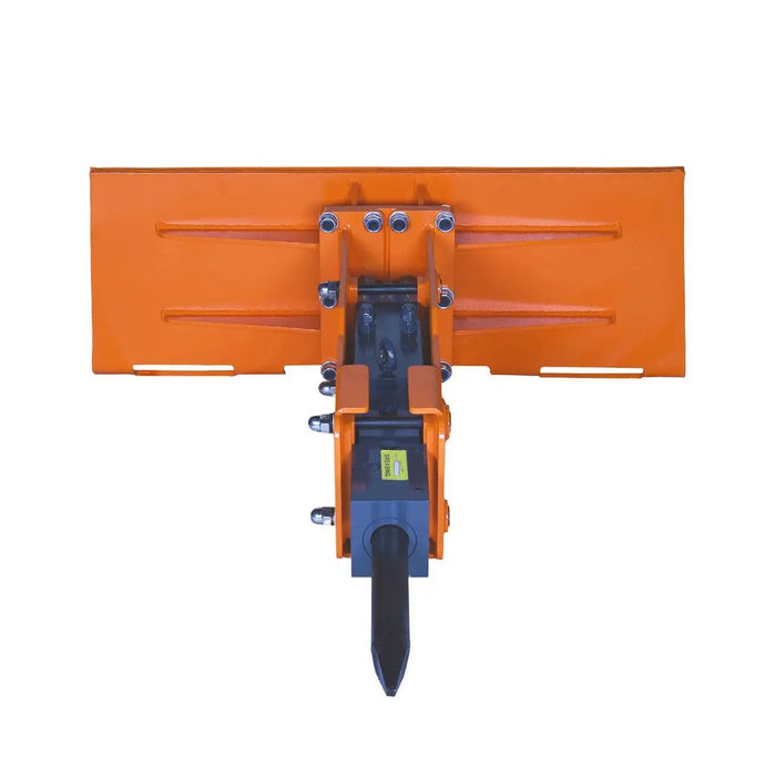 TMG Industrial 30-70 HP Skid Steer Hydraulic Breaker, 2” Moil Point Chisel, 350 J Impact Energy, Universal Mount, TMG-HB53S