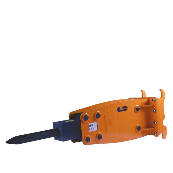 TMG Industrial 4-7 Ton Excavator/Backhoe Hydraulic Breaker, Quick Change (Q/C) Lugging, 2-3/4” Moil Point Chisel, 600 J Impact Energy, TMG-HB70Q