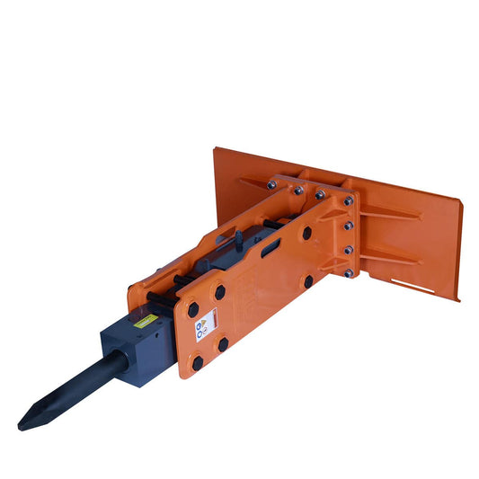 TMG Industrial 45-100 HP Skid Steer Hydraulic Breaker, 3” Moil Point Chisel, 785 J Impact Energy, Universal Mount, TMG-HB90S