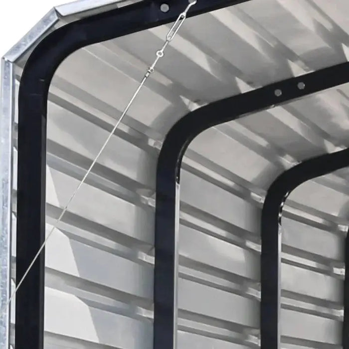 3.6 x 6 m Metal Shed Carport with 2.4 m Open Sidewalls, 2.9 m Peak Height, TMG-MSC1220