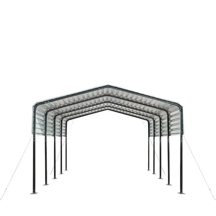 3.6 x 6 m Metal Shed Carport with 2.4 m Open Sidewalls, 2.9 m Peak Height, TMG-MSC1220