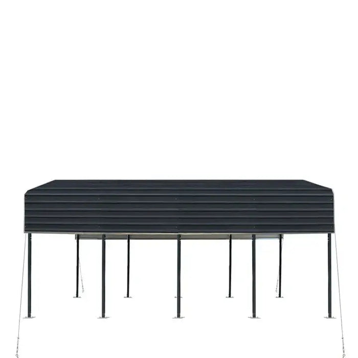 3.6 x 6 m Metal Shed Carport with 2.4 m Open Sidewalls, 2.9 m Peak Height, TMG-MSC1220