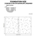 Foundation diagram showing concrete pad layout required for tunnel greenhouse grow tent