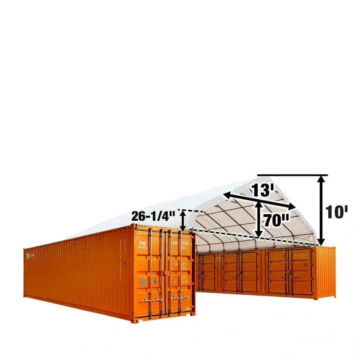 9m × 12m (30' × 40') PVC Fabric Container Peak Roof Shelter, Pro – TMG ...