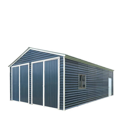 TMG Industrial 20’ x 30’ Metal Garage Shed with 9' High Double Front Doors, 13’ Peak Height, Side Entry Door, 600 Sq-Ft Floor Space, TMG-MS2030