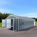TMG Industrial 26’ x 40’ Metal Garage Shed with 9’ High Double Front Doors, 14’ Peak Height, Side Entry Door, 1040 Sq-Ft Floor Space, TMG-MS2640