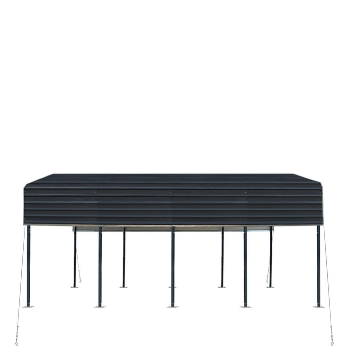 TMG Industrial 12’ x 20’ Metal Shed Carport with 8’ Open Sidewalls, TMG-MSC1220