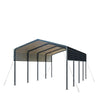 3.6 x 6 m Metal Shed Carport with 2.4 m Open Sidewalls, 2.9 m Peak Height, TMG-MSC1220