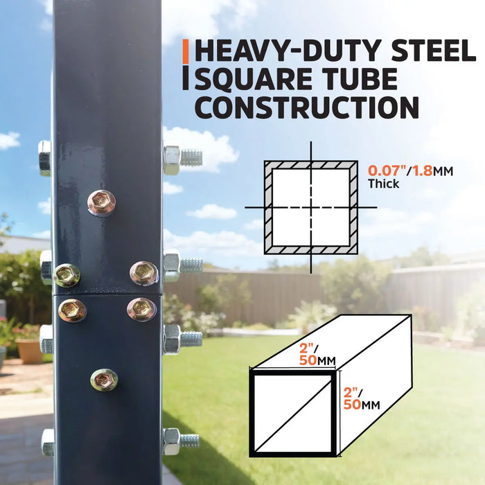 3.6 x 6 m Metal Shed Carport with 2.4 m Open Sidewalls, 2.9 m Peak Height, TMG-MSC1220