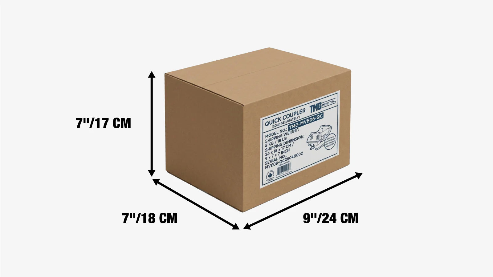 Quick Coupler, Works for TMG-MVE06 & TMG-MVE07, MVE06-QC-shipping-info-image